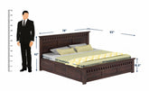 Amer Solid Sheesham Wood Bed With Box Storage (King Size, Walnut Finish)